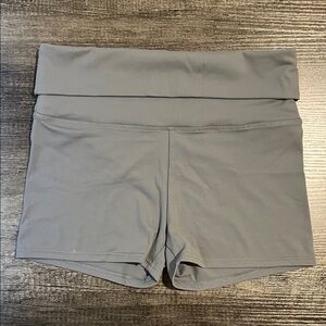 Women's Fold-Over Waist Active Shorts - Gray
